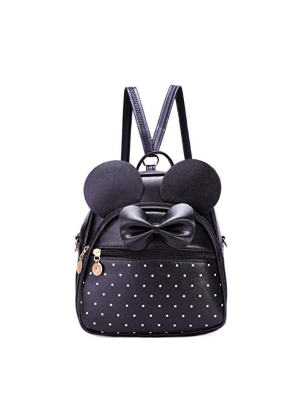 Girls Bowknot Polka Dot Mini Backpack PU Leather Convertible